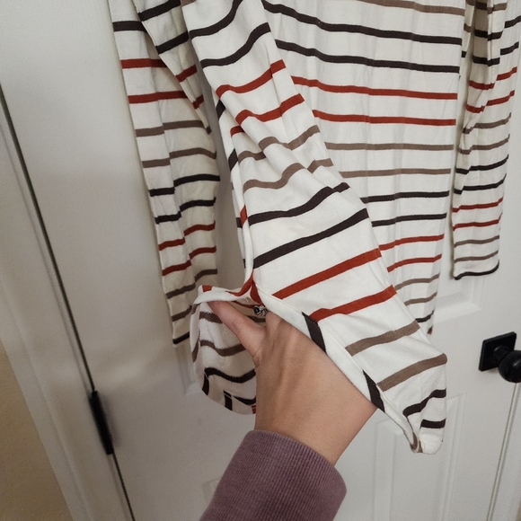 Market & Spruce Striped Hooded pullover lightweight sweater - Picture 8 of 8